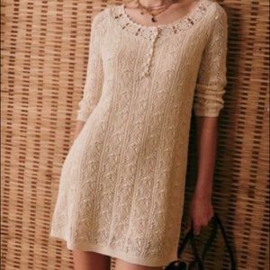 NWT Sezane Senja Dress xs in Cream